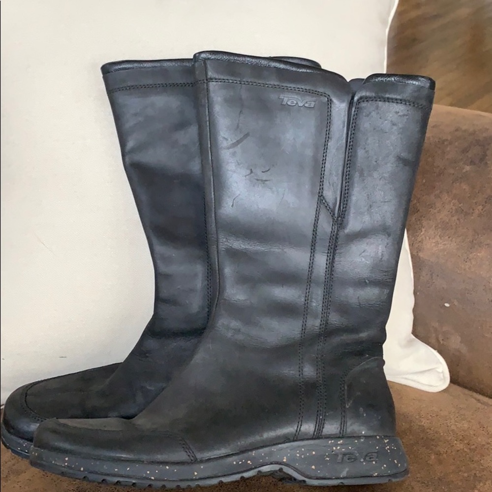 Reba mid calf leather boot